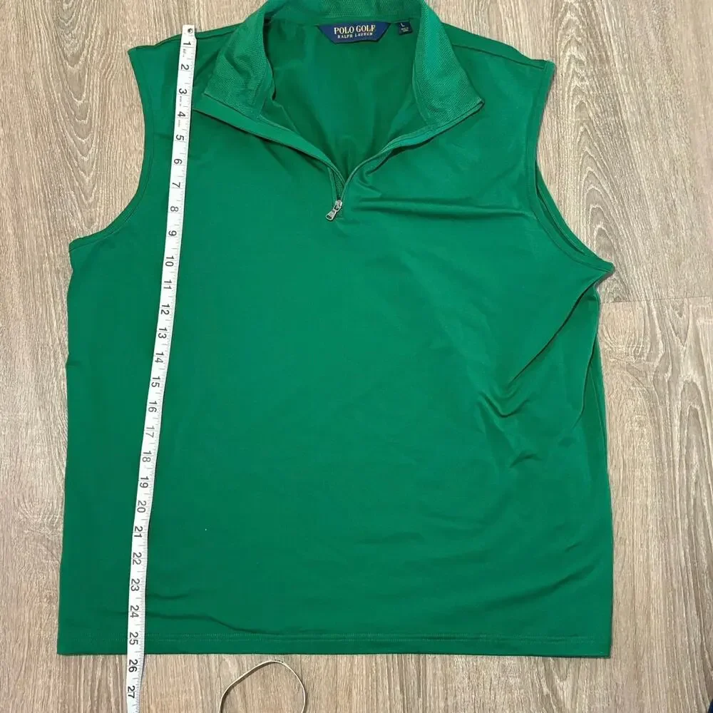 Polo Golf Ralph Lauren Masters Green Sleeveless Quarter Zip Golf Top Womens L